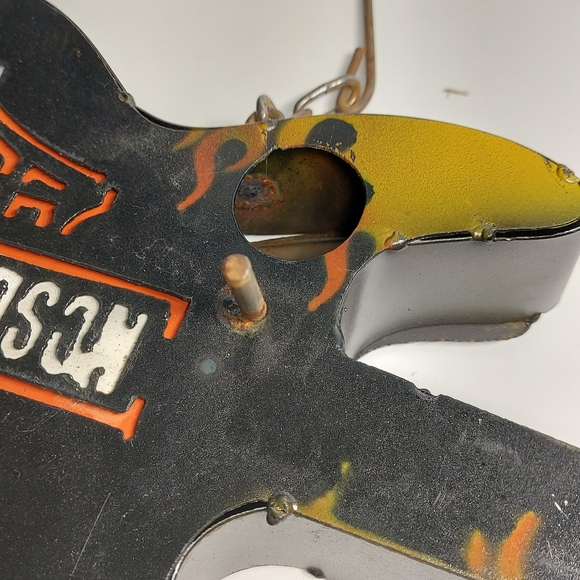 Harley Davidson Vintage Handmade Guitar Metal Wall Decor - Picture 5 of 10